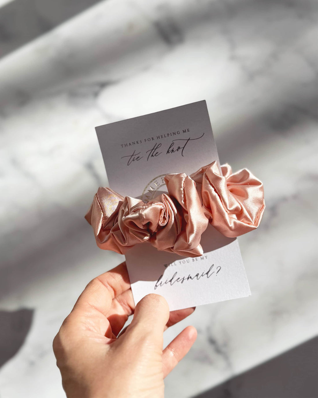 Salmon Pink Bridesmaid Scrunchie