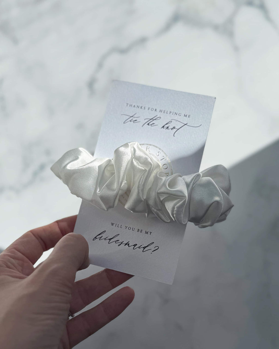 White Bridesmaid Scrunchie