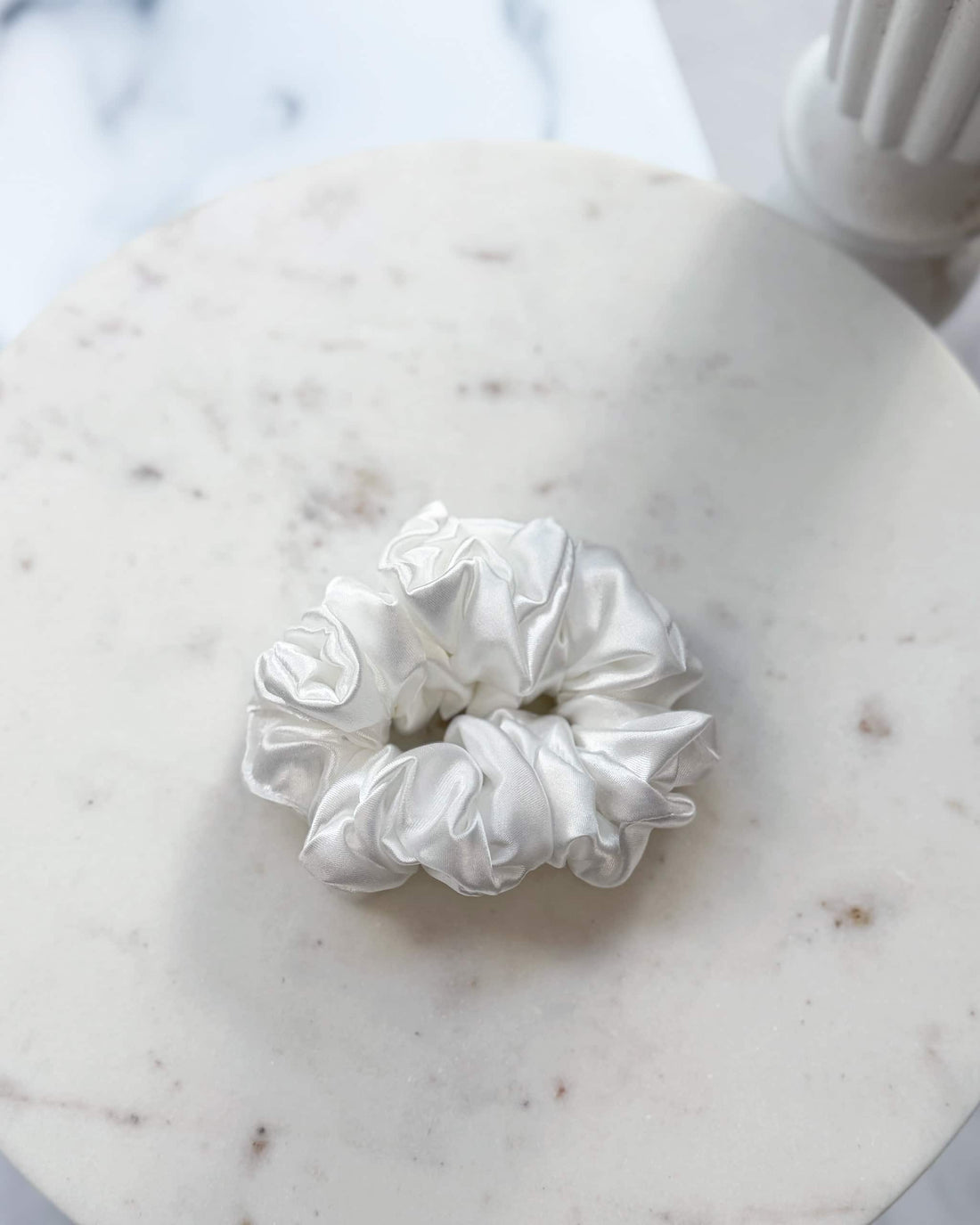 White Satin Scrunchie
