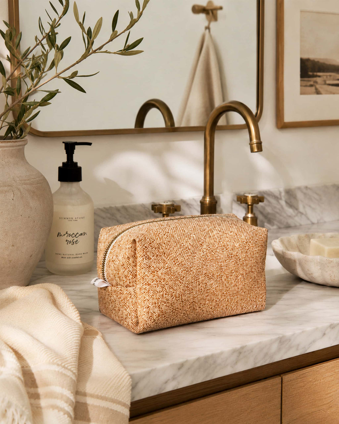 Terracotta Weave Vanity Bag