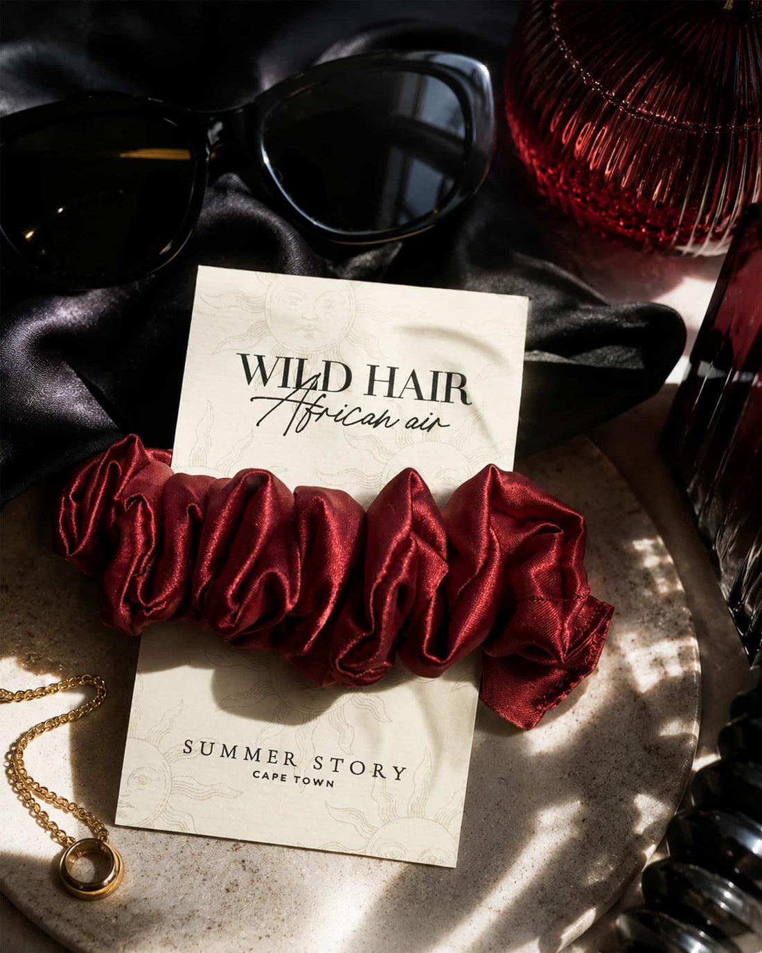 Dark Red Wild Hair African Air Scrunchie
