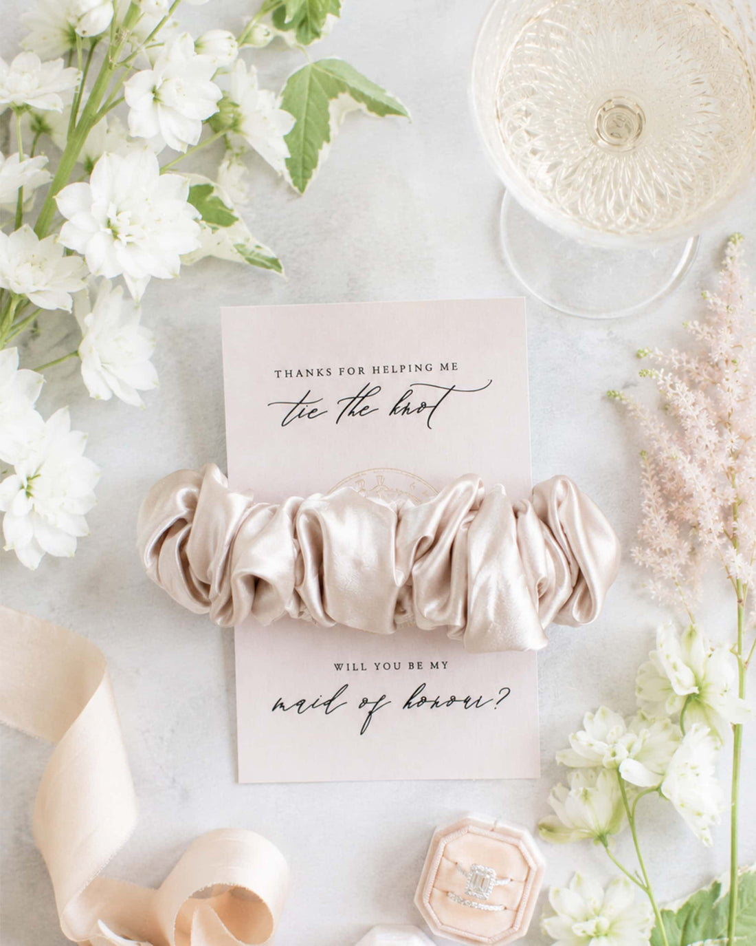 Oyster Pink Maid of Honour Scrunchie