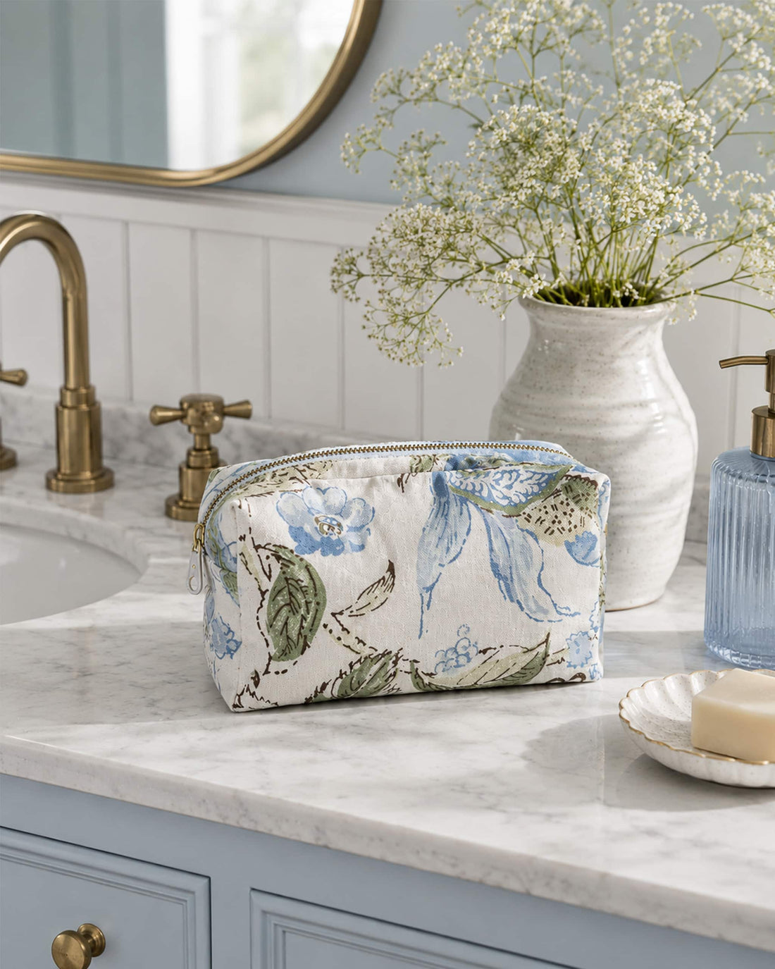 Green & Blue Chintz Vanity Bag