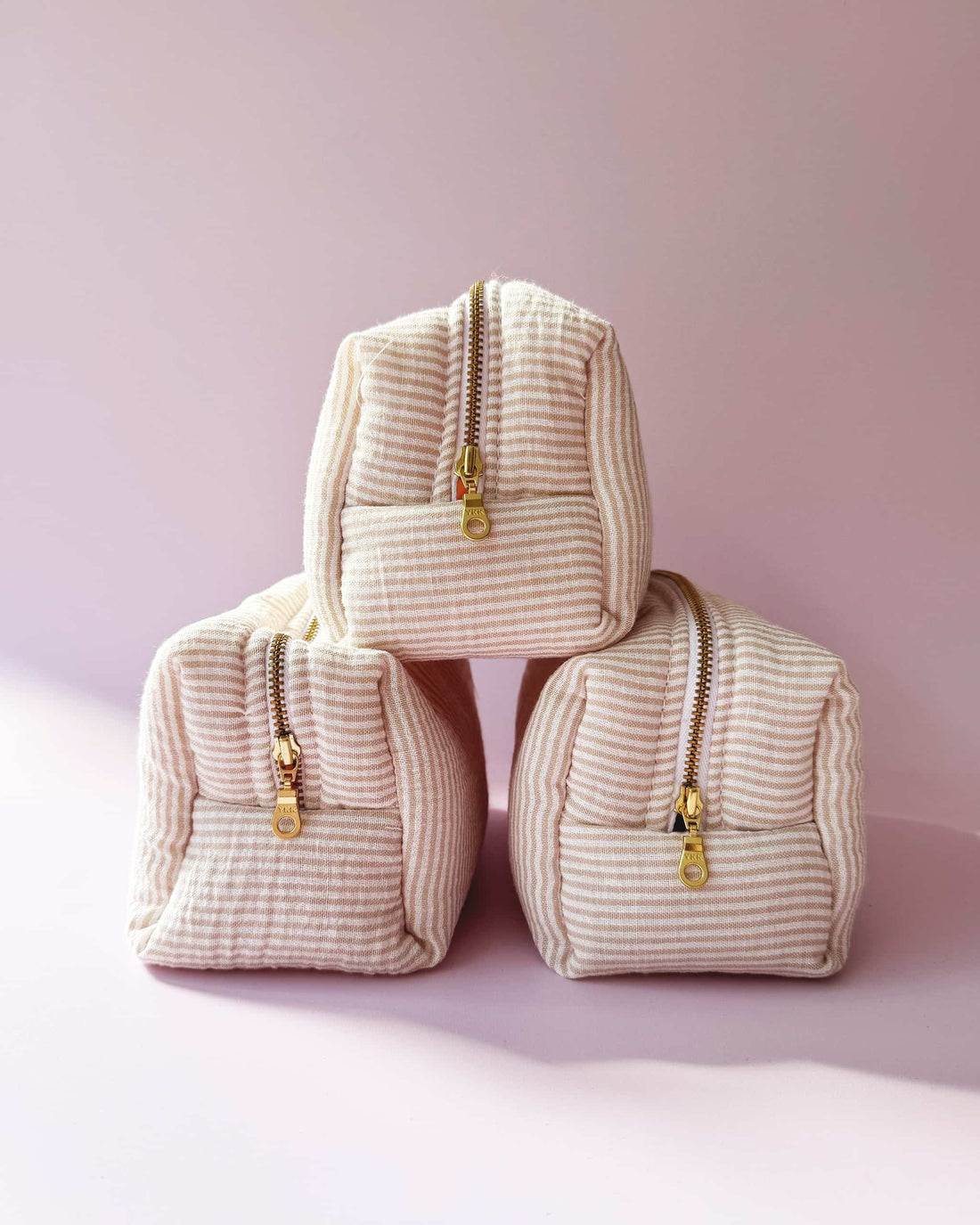 Striped Pink Vanity Bag