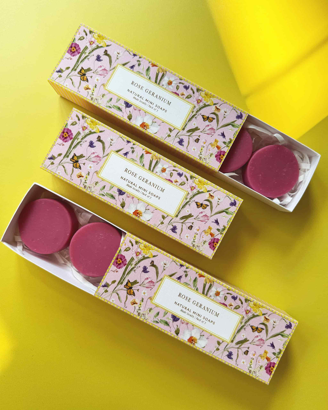 Rose Geranium Mini Soap Trio