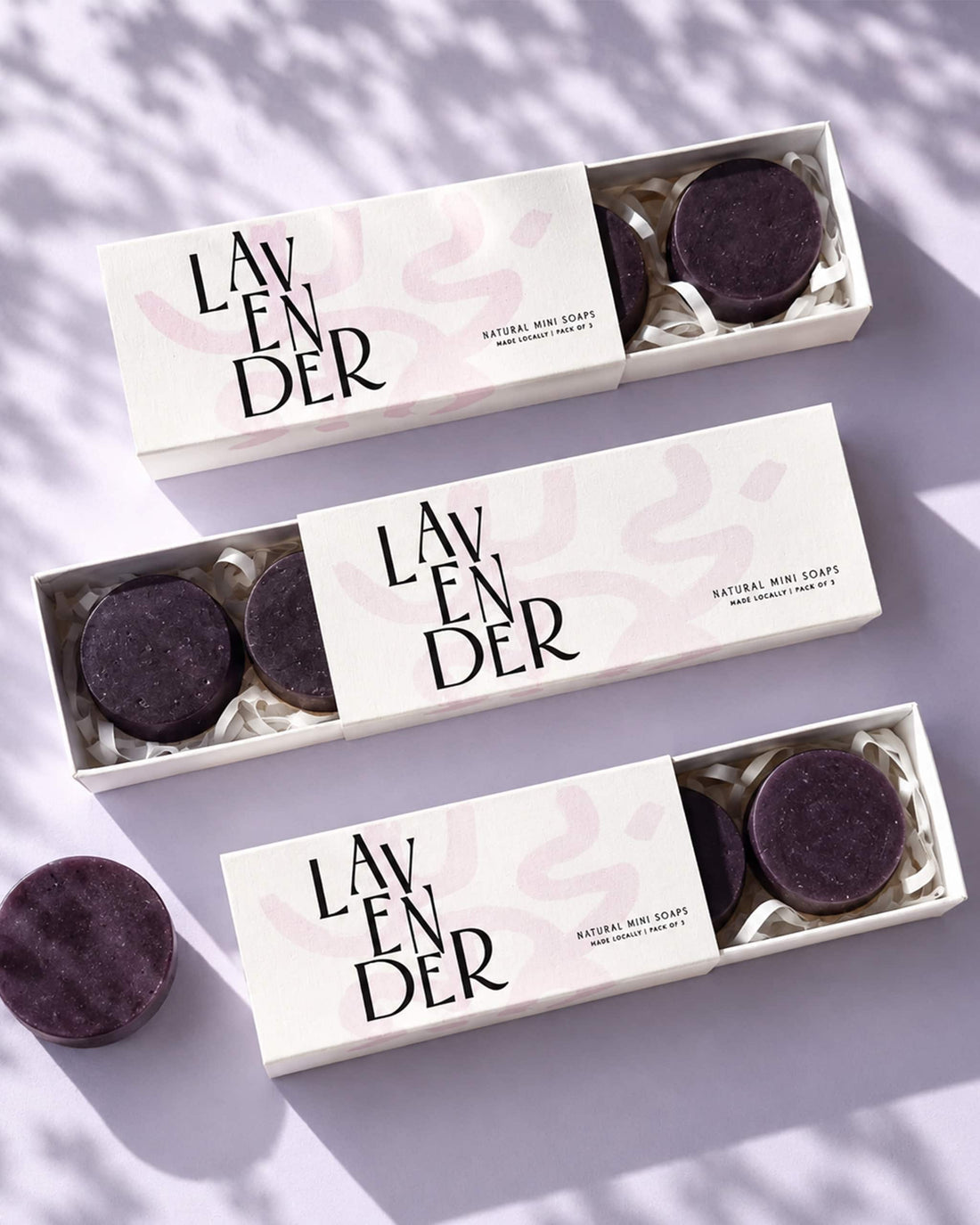 Modern Swish Lavender Mini Soap Trio