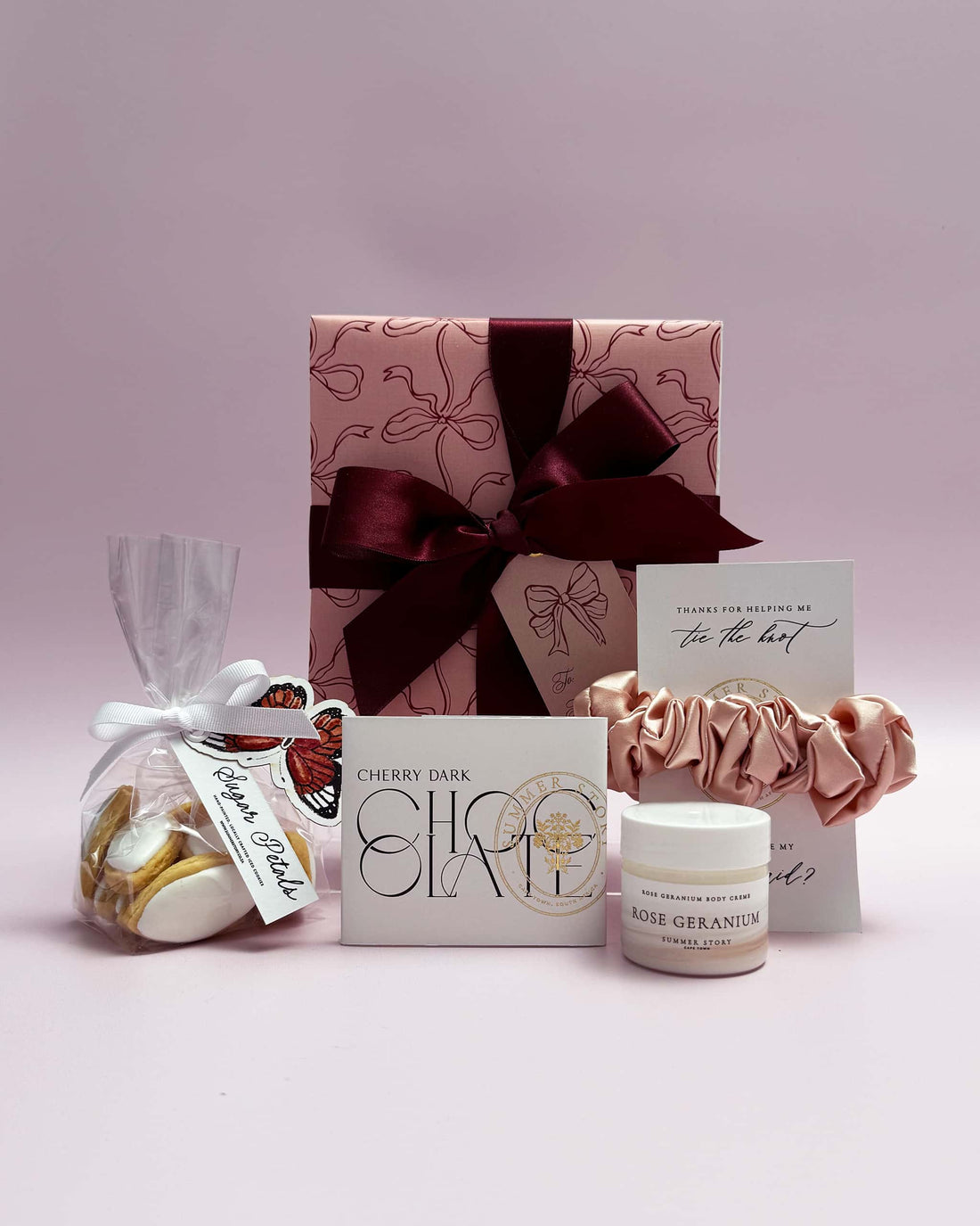 Burgundy Bows Gift Box