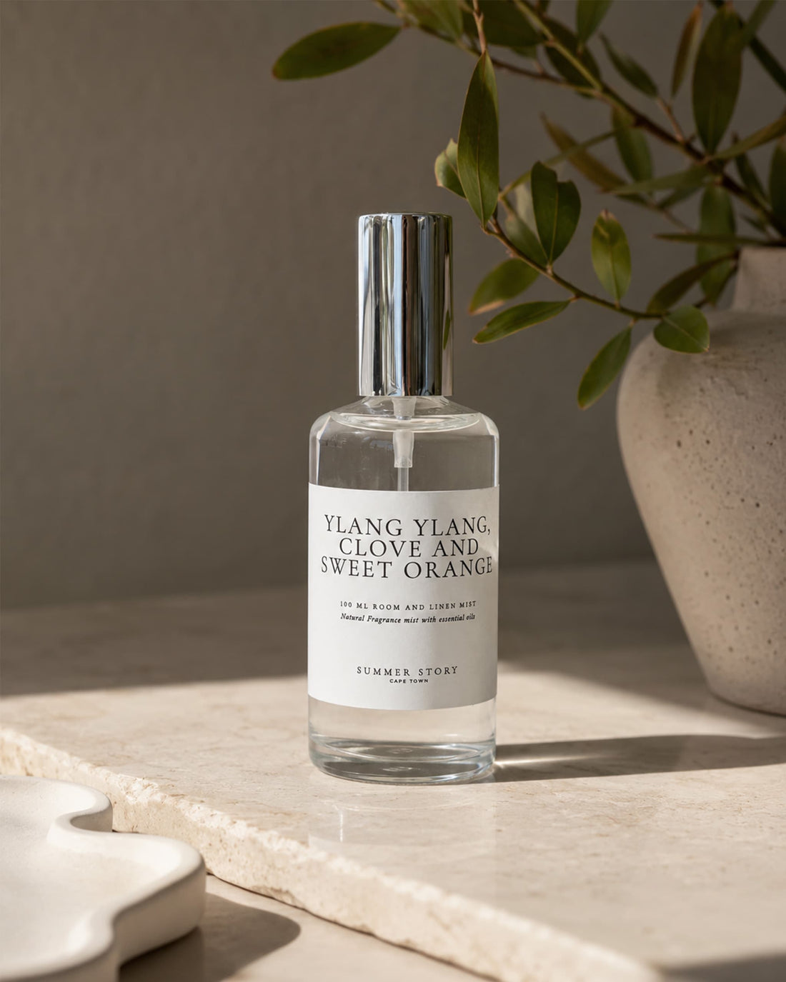 Ylang Ylang, Clove & Sweet Orange Room Mist – Clear Glass