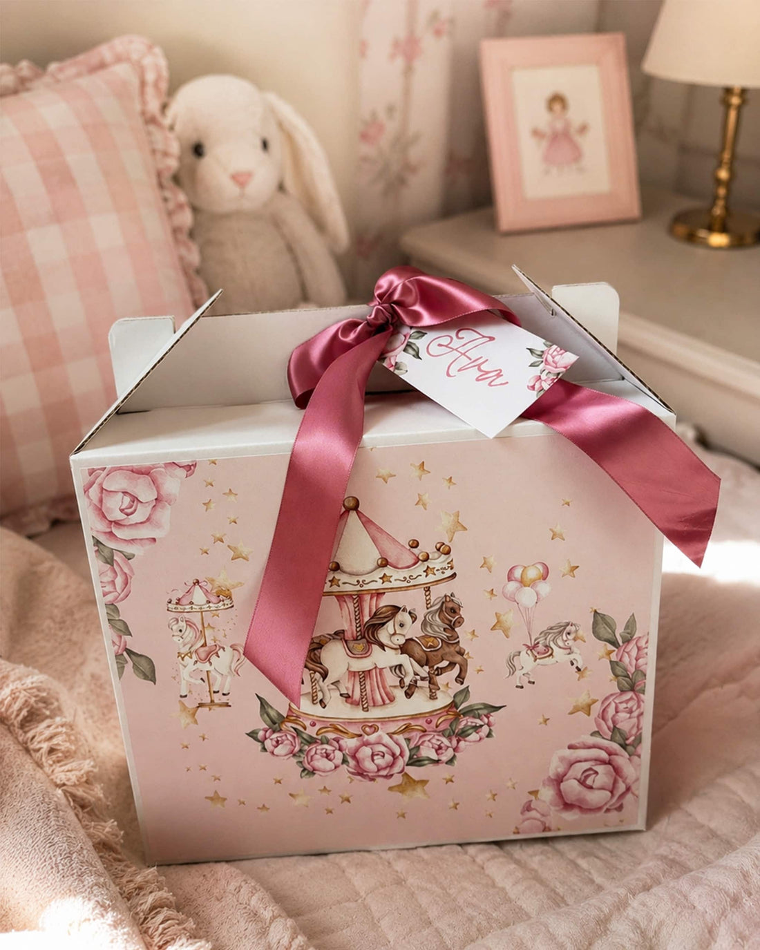 Ava Carousel Hamper Box – Pink