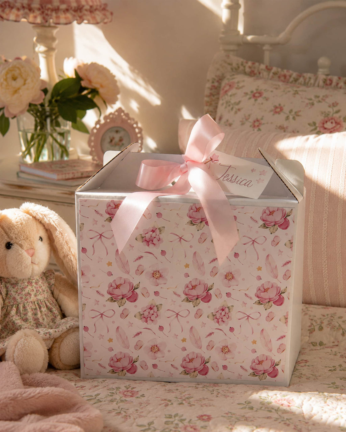 Baby Pink Bloom Hamper Box