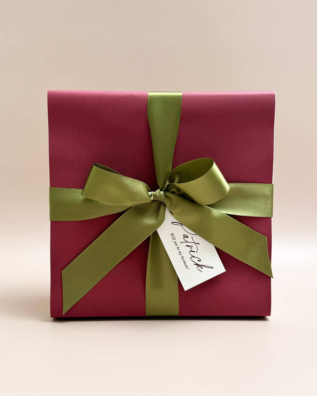 Burgundy and Green Square Gift Box