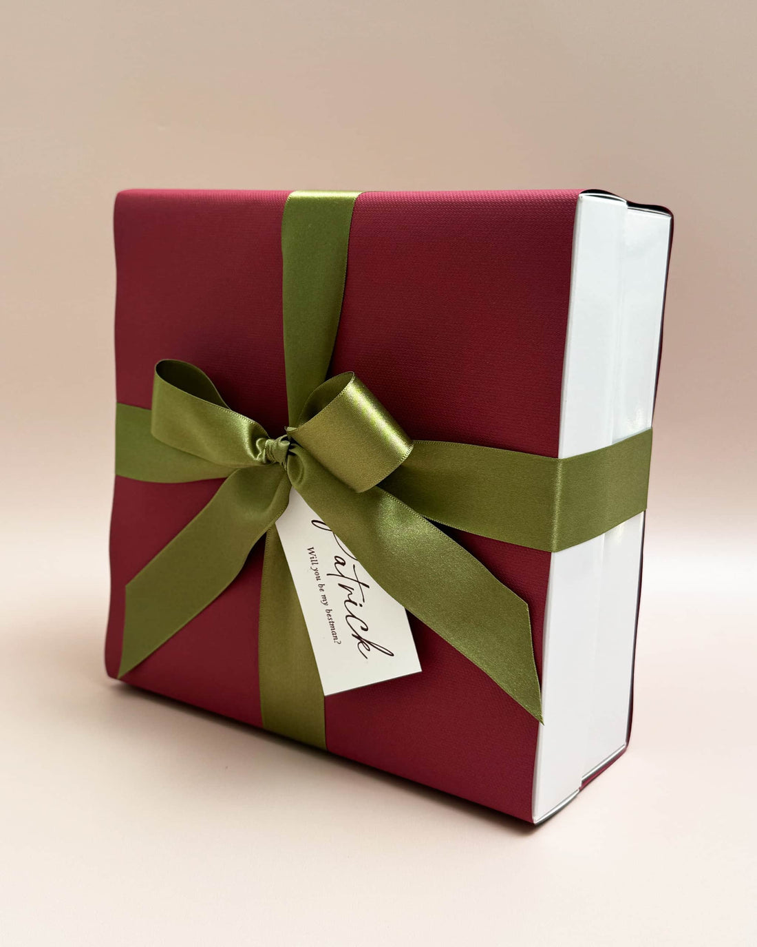 Burgundy and Green Square Gift Box