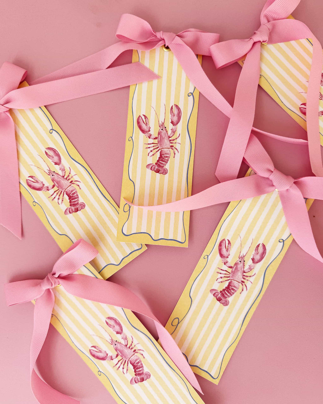 Pink Lobster Ocean Tassel Bookmark
